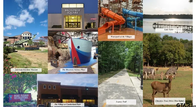 a front view of a building with retail shops