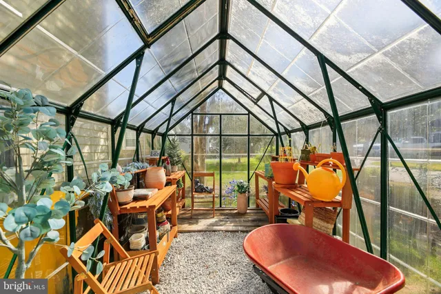 a view of backyard with green space