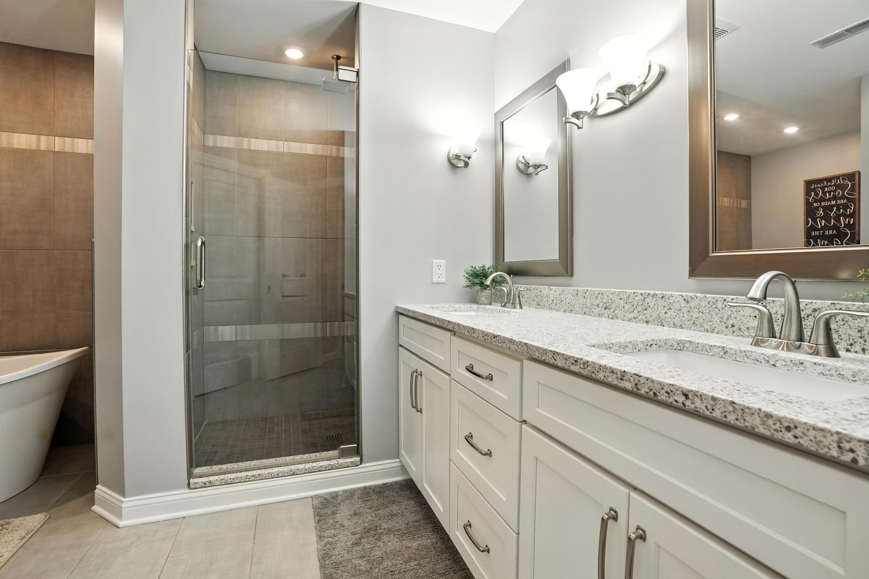 1285 Greenview Place Crown Point, IN 46307 - Photo 27 of 51 a bathroom with a granite countertop sink mirror and double