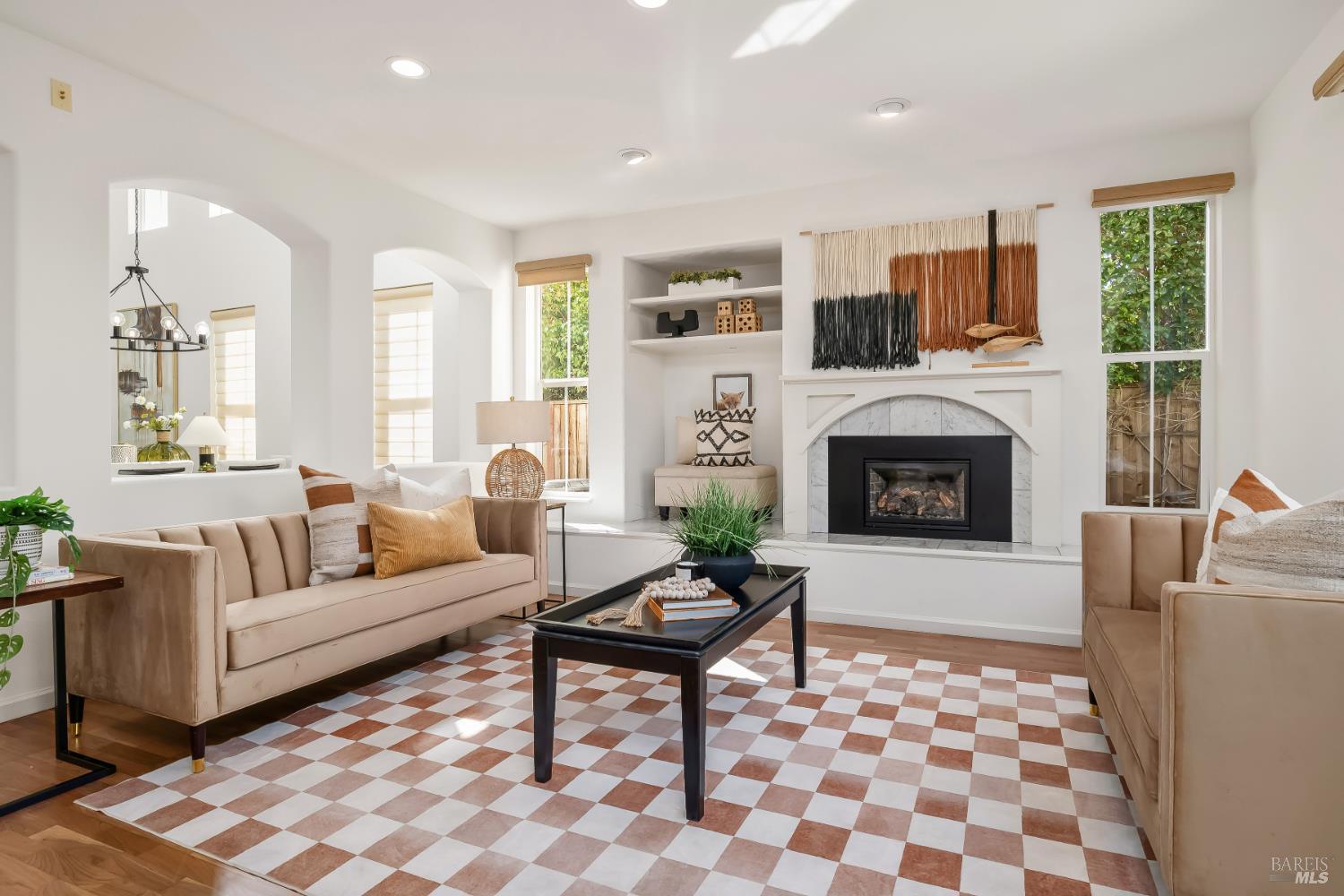 62 Richardson Road Novato, CA 94949 - Photo 6 of 26 a living room with furniture a rug and a fireplace