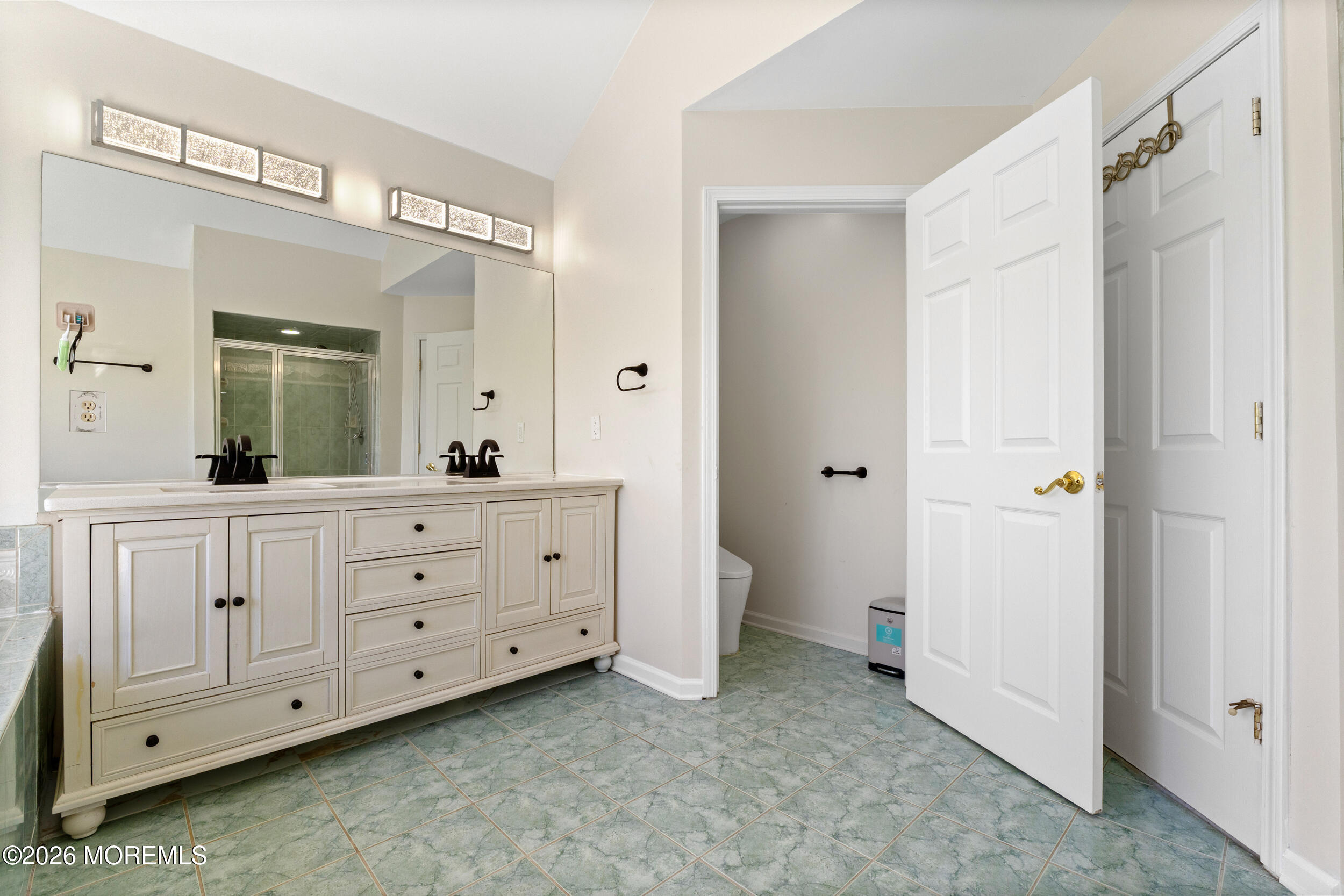 104 Autumn Road Matawan, NJ 07747 - Photo 33 of 64 a bathroom with a granite countertop sink mirror and a