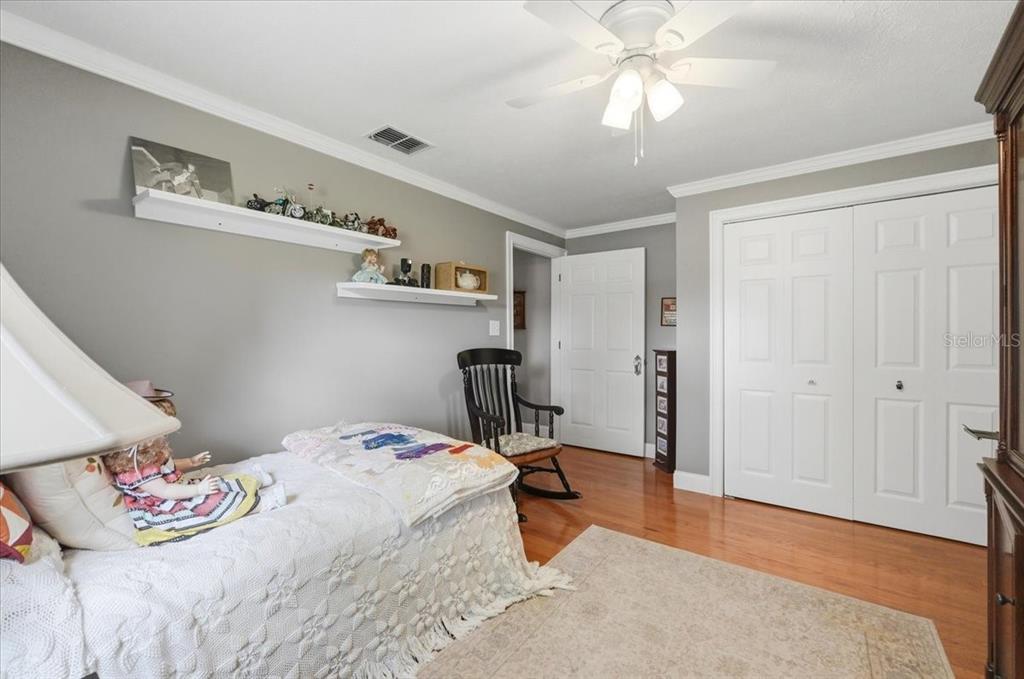 2910 Fritzke Road Dover, FL 33527 - Photo 67 of 100 a bedroom with a bed and a chandelier
