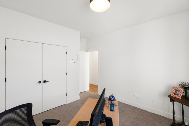 851 Grandview Drive Morgan, UT 84050 - Photo 28 of 68 Neutral color palette room featuring a flush-mount ceiling light and white baseboards