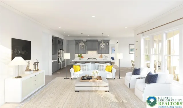 a view of a kitchen with dining table and chairs