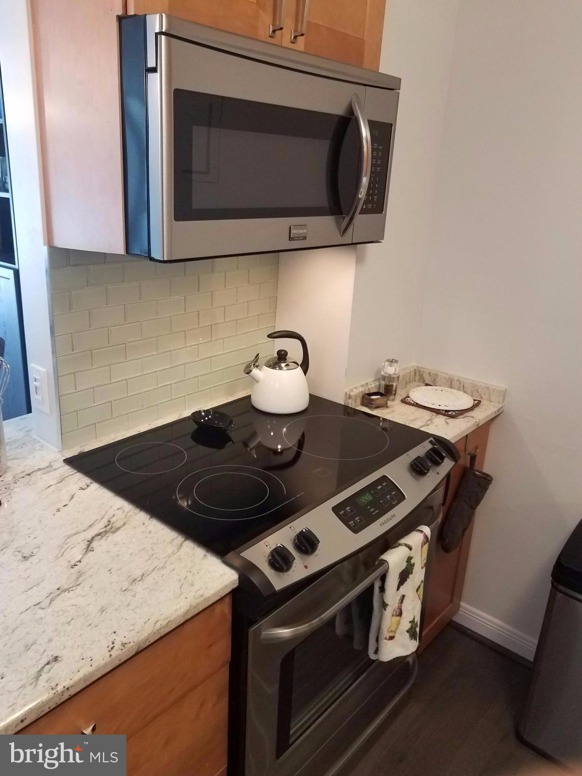 1425 4th Street Southwest, Unit M3 Washington, DC 20024 - Photo 11 of 22 a kitchen with a stove and a microwave