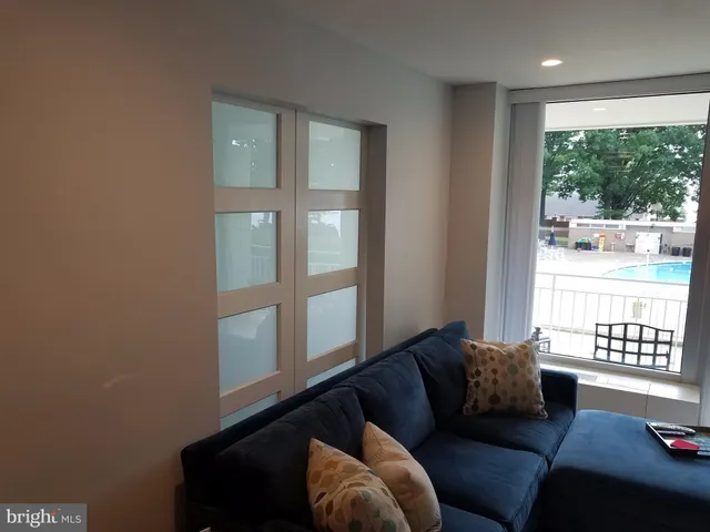 a view of a balcony with chair