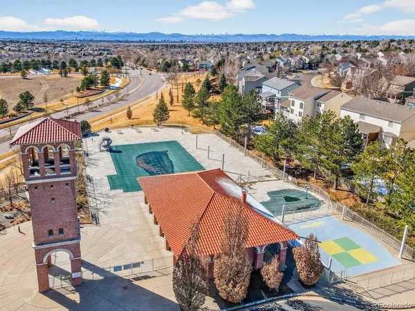 an aerial view of a house