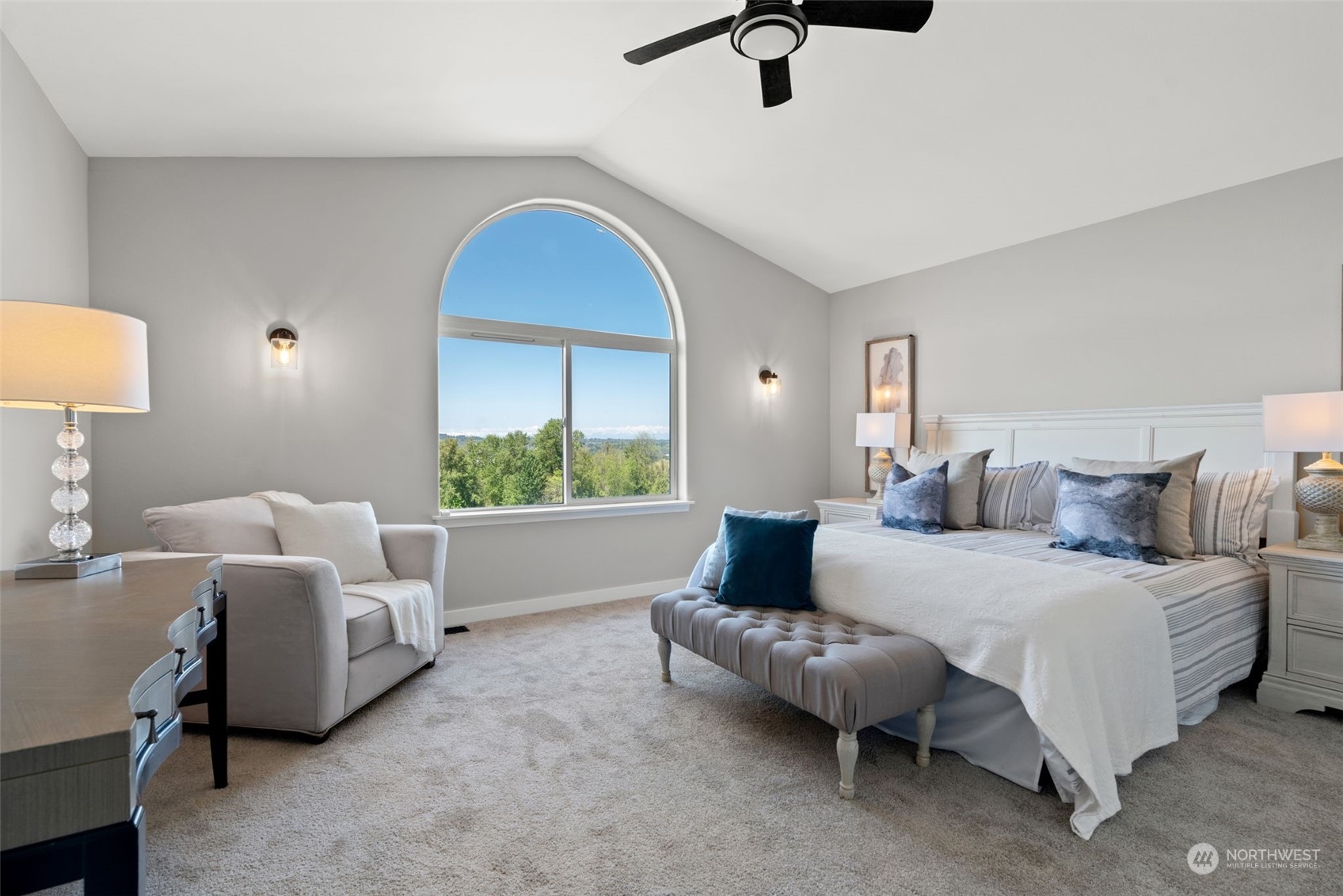 1208 South 35th Street Renton, WA 98055 - Photo 19 of 26 a bedroom with a bed a couch and a window