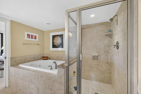 a bathroom with a shower