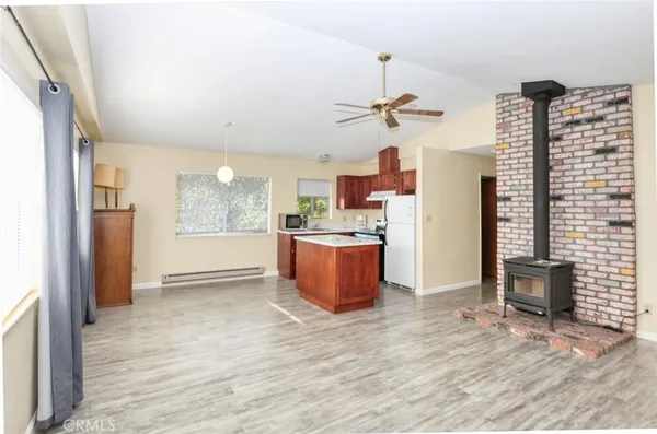 a view of kitchen and living room