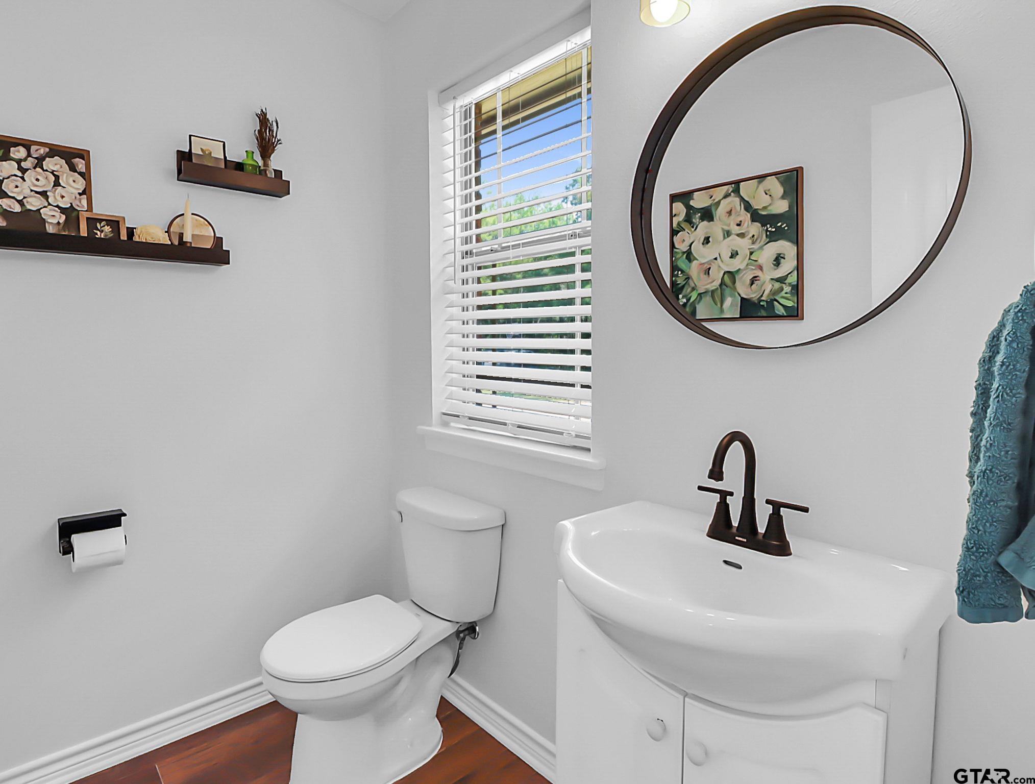307 Roesch Road Hallsville, TX 75650 - Photo 24 of 40 a bathroom with a toilet and a sink