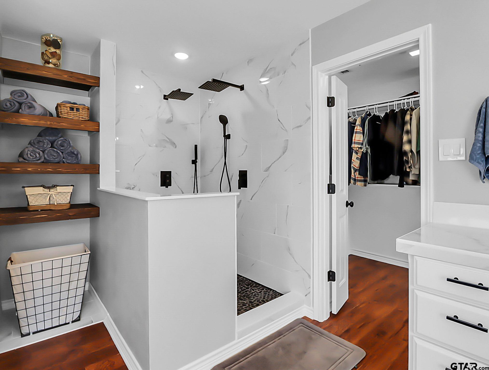 307 Roesch Road Hallsville, TX 75650 - Photo 4 of 40 wooden floor in a kitchen and a view of kitchen