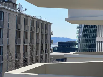 a view of balcony with shower