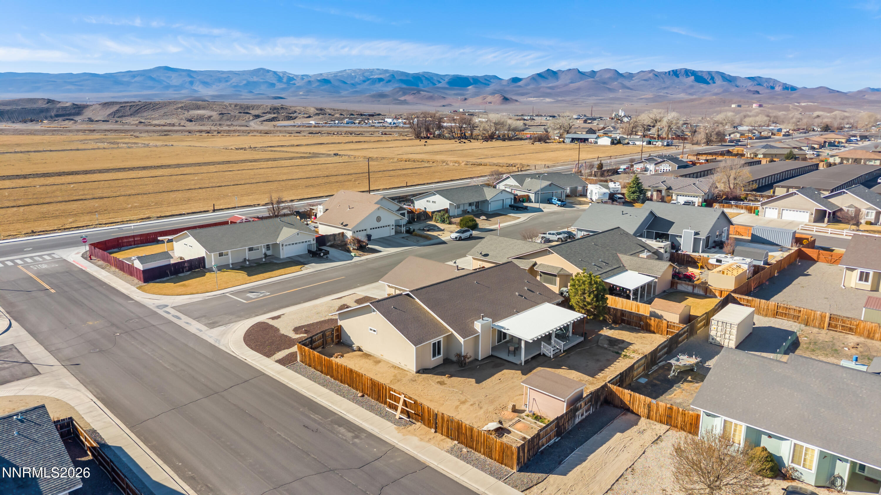 794 Mallard Way Fernley, NV 89408 - Photo 34 of 36 an aerial view of a house with pool mountain view