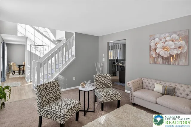 a living room with furniture