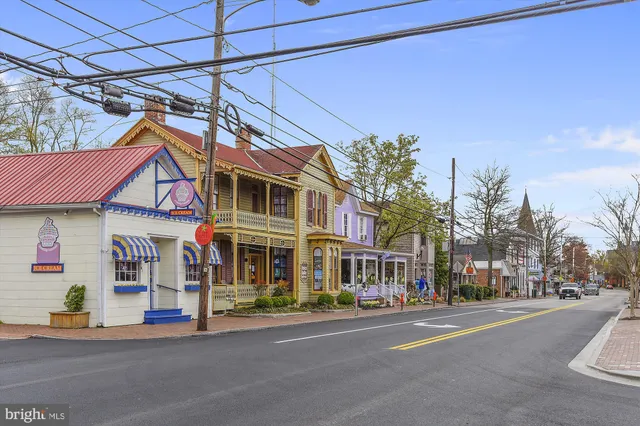 a view of a street with houses