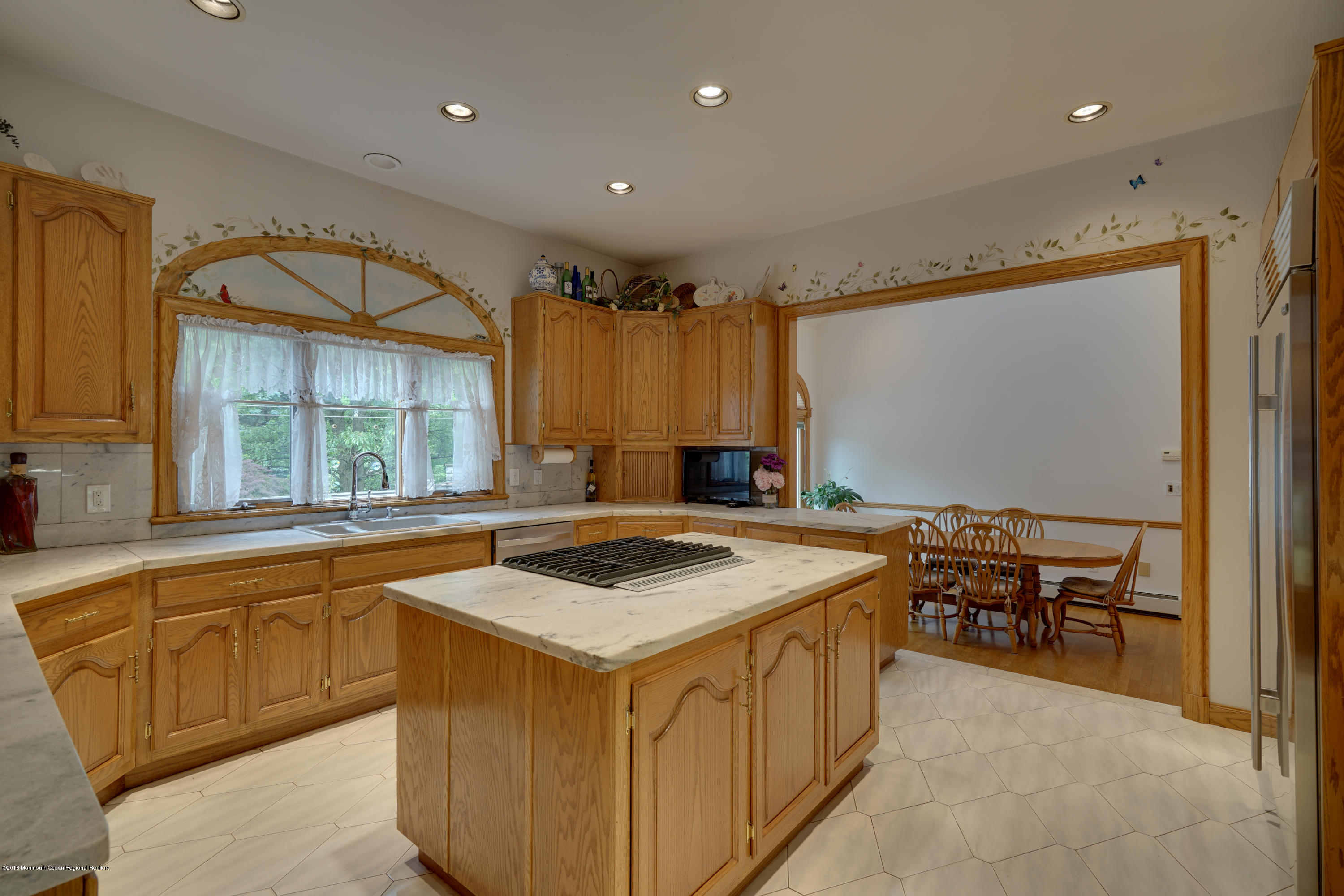18 Riverside Lane Holmdel, NJ 07733 - Photo 9 of 53 Open Kitchen with Custom Oak Cabinets