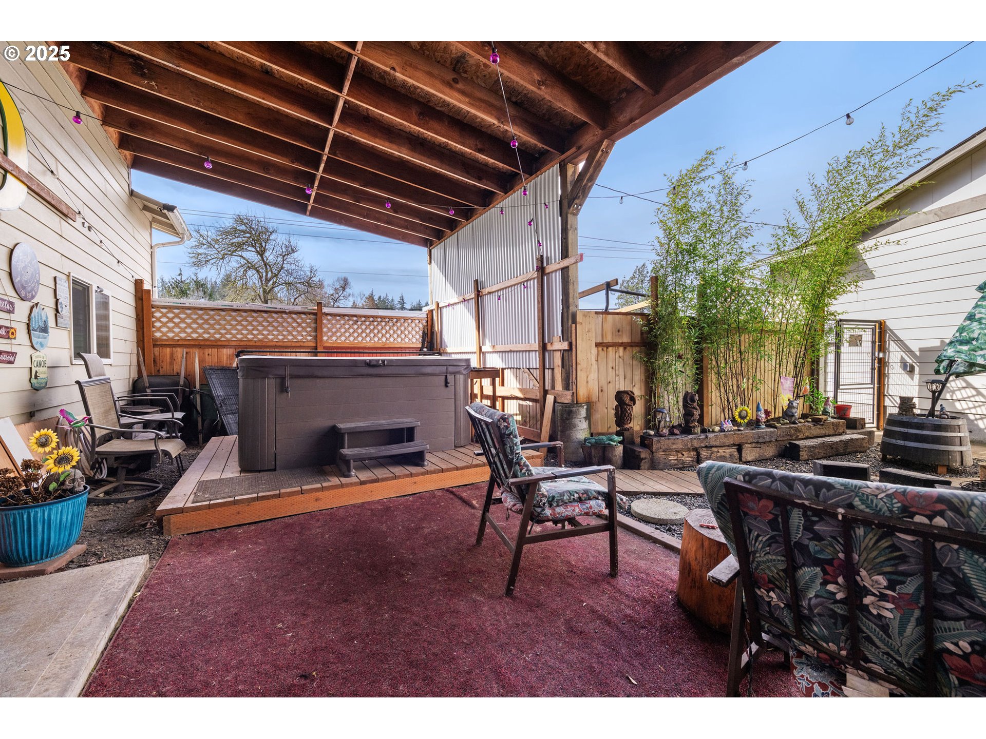 1390 Swedetown Road Clatskanie, OR 97016 - Photo 31 of 42 a view of a patio with table and chairs and potted plants
