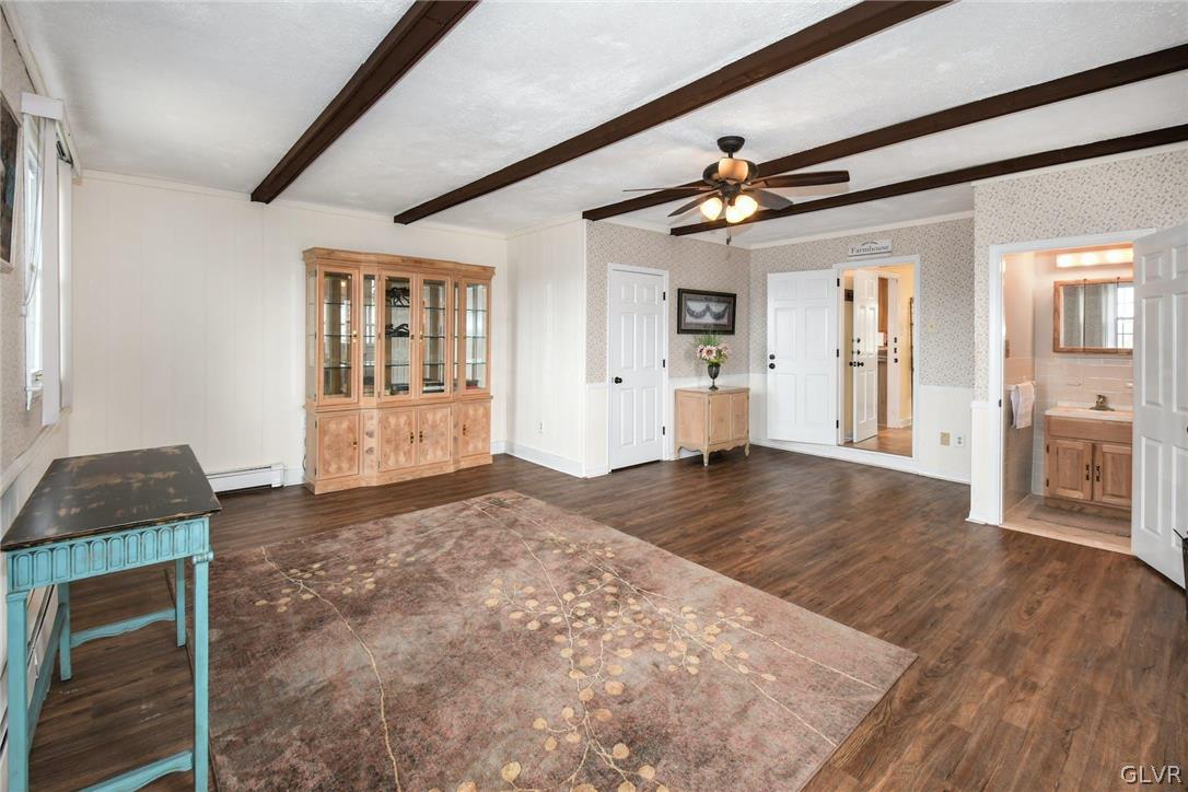 4384 Lehnenberg Road Riegelsville, PA 18077 - Photo 17 of 36 a view of empty room with wooden floor and fan