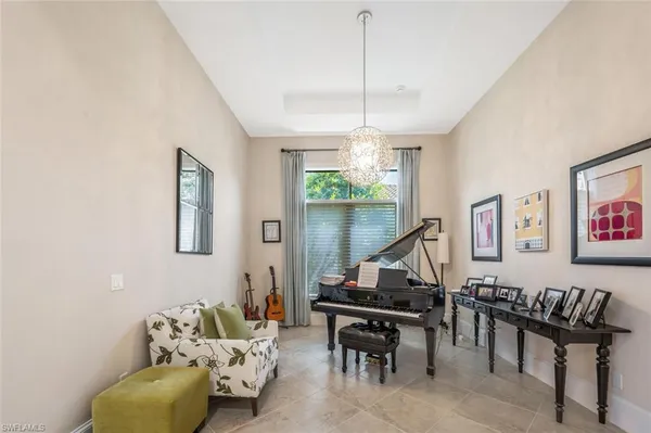 a living room with furniture