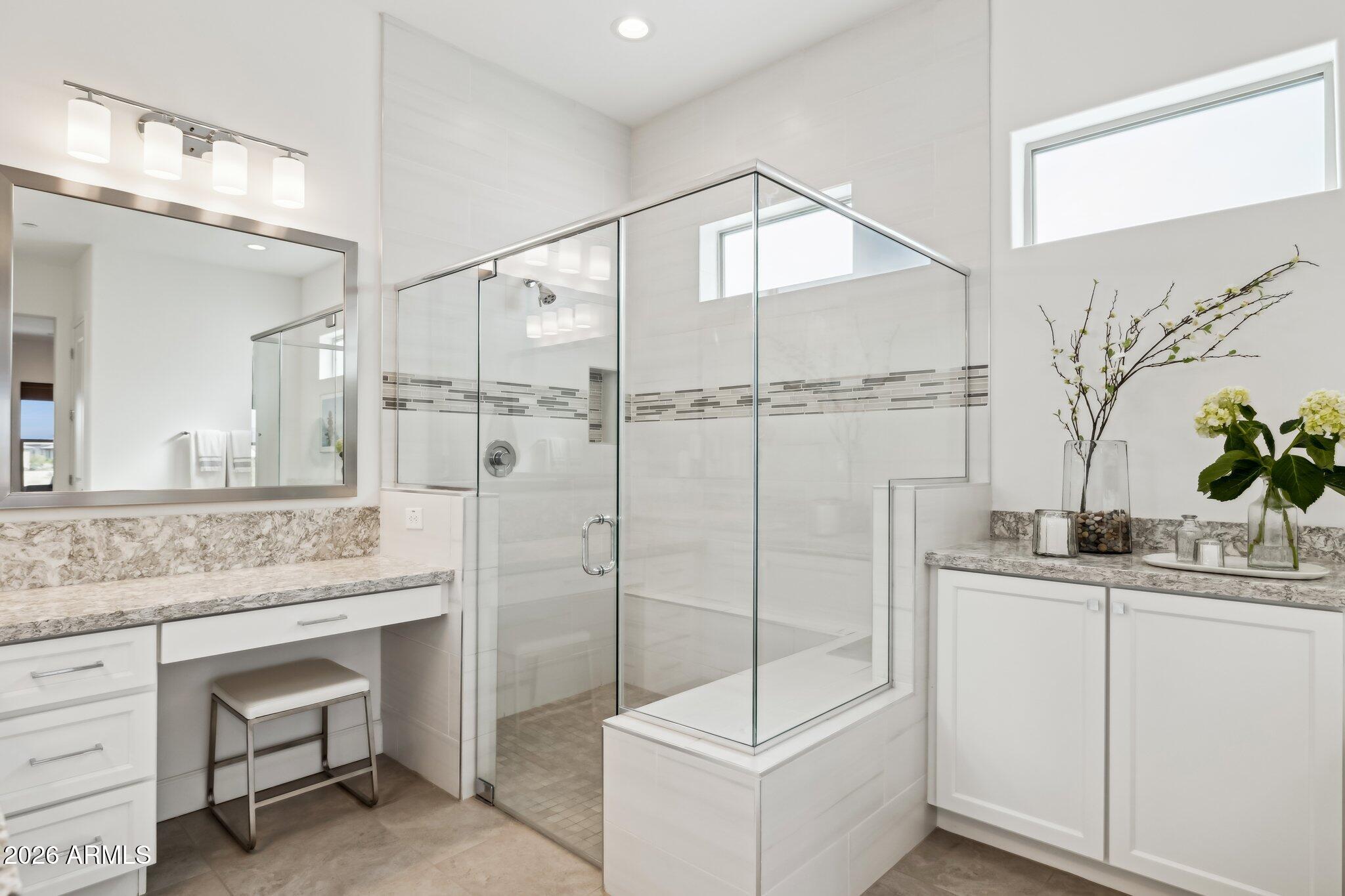 17964 East Wolf Tree Lane Rio Verde, AZ 85263 - Photo 28 of 101 a bathroom with a granite countertop sink mirror and