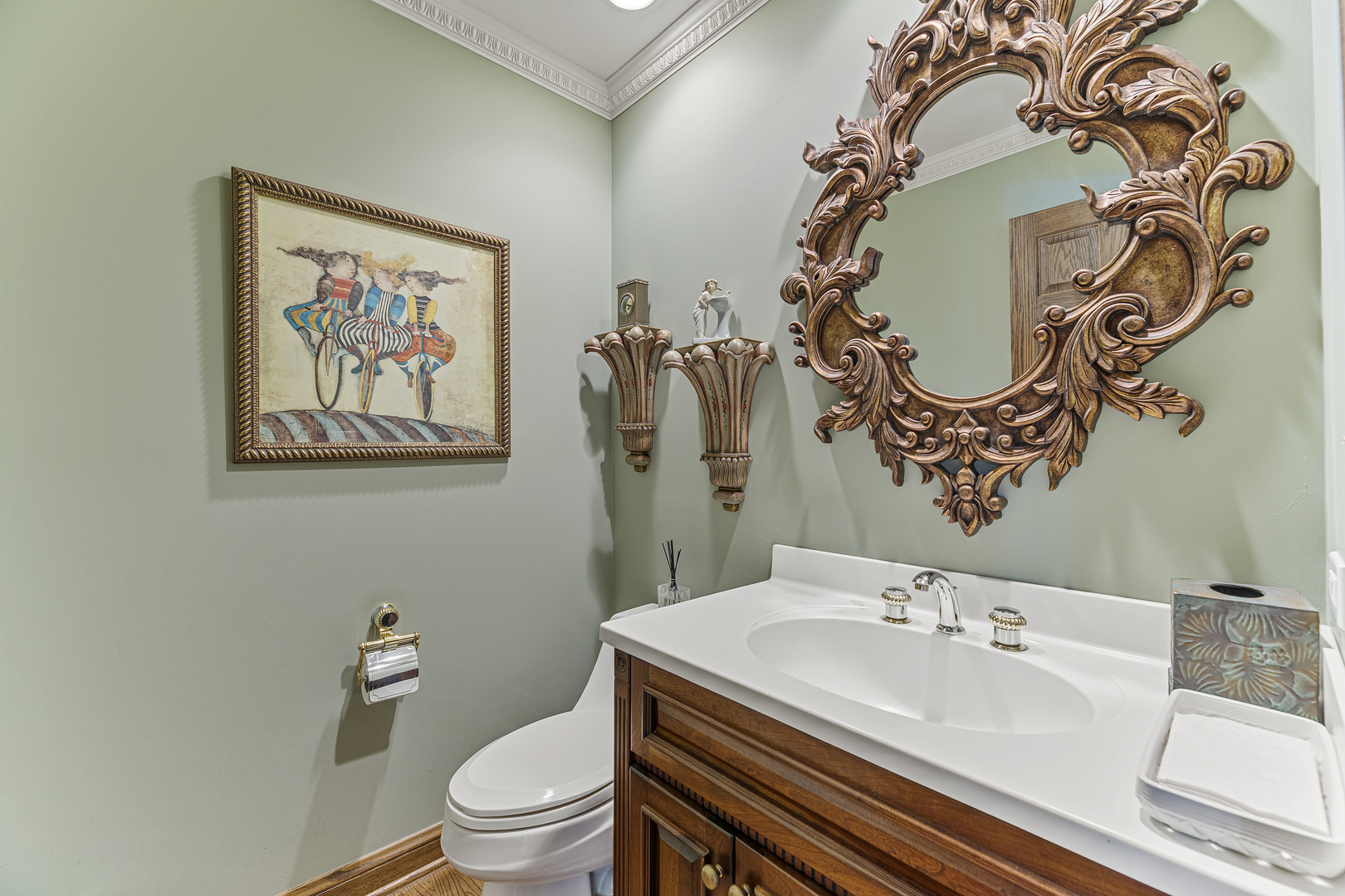 2308 Indian Ridge Drive Glenview, IL 60026 - Photo 22 of 60 a bathroom with a sink and mirror with toilet