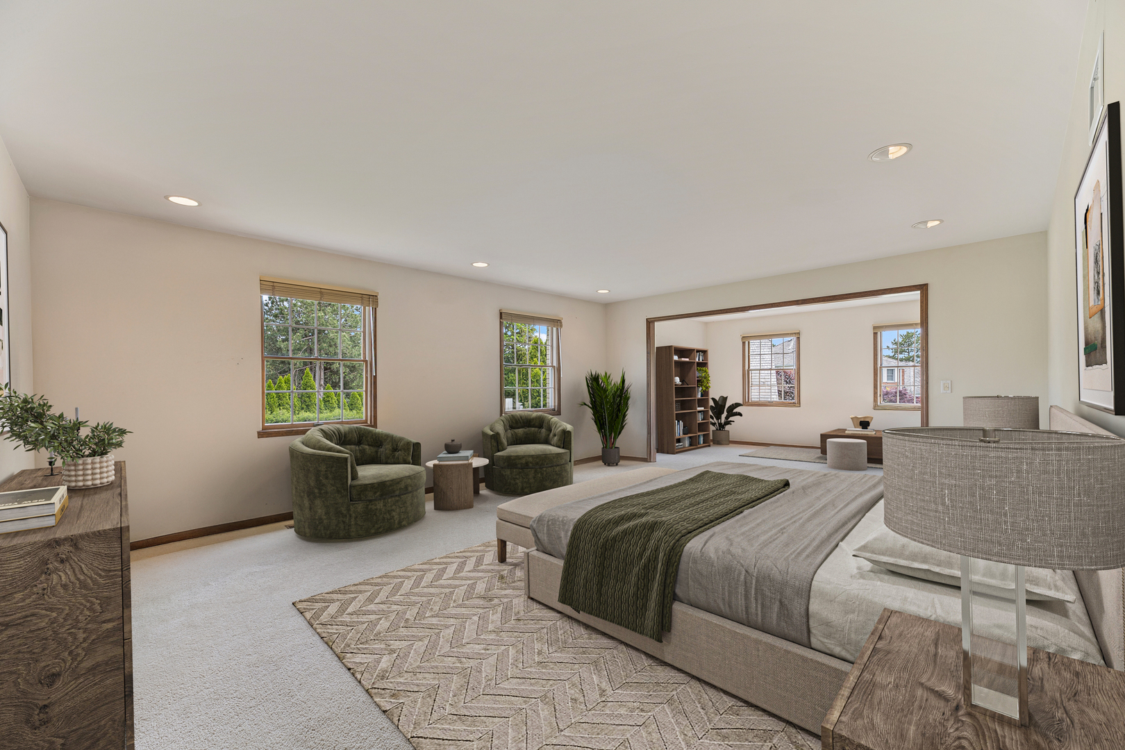 2308 Indian Ridge Drive Glenview, IL 60026 - Photo 25 of 60 a spacious bedroom with a large bed and windows