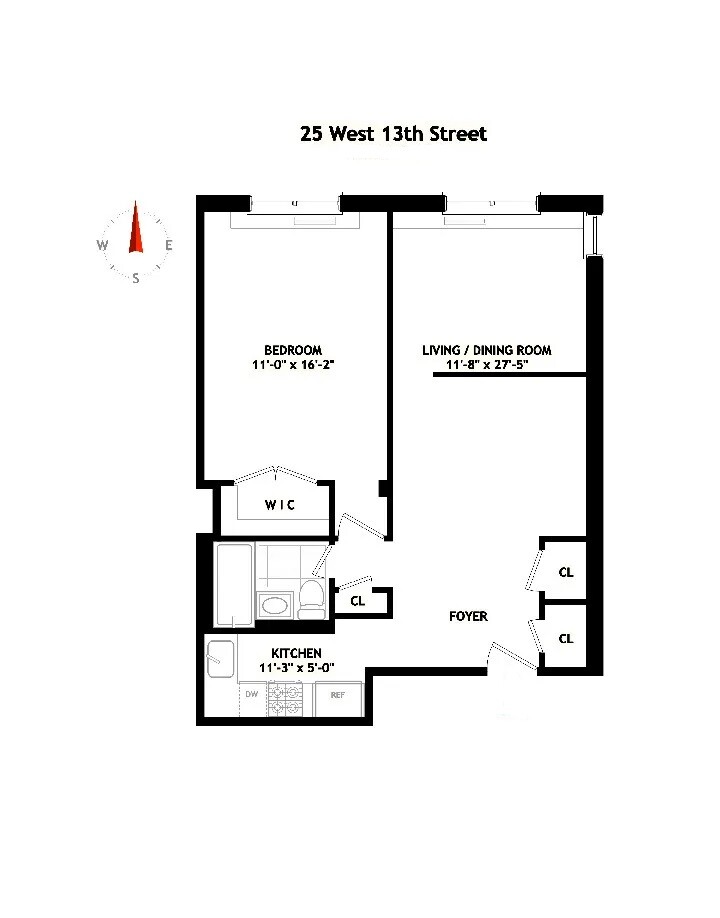 25 West 13th Street, Unit 3FN Manhattan, NY 10011 - Photo 20 of 20 a picture of a floor plan
