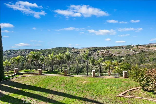 a view of a balcony with an outdoor space