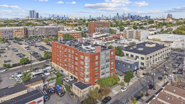a city view with tall buildings