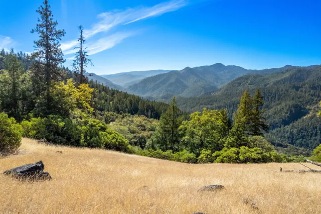 a view of a street with a building in the background