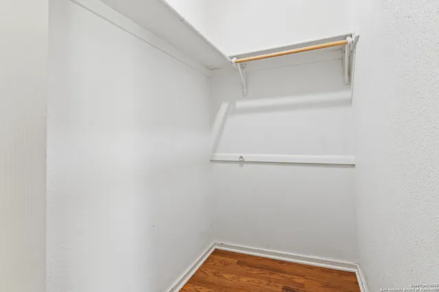 a view of small space with racks on the wall