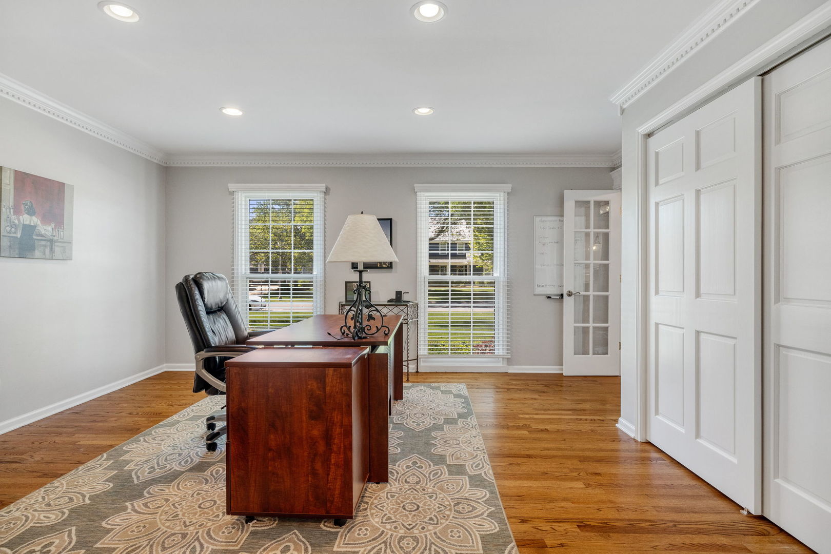 453 Brighton Drive Wheaton, IL 60189 - Photo 22 of 40 a workspace with wooden floor and windows