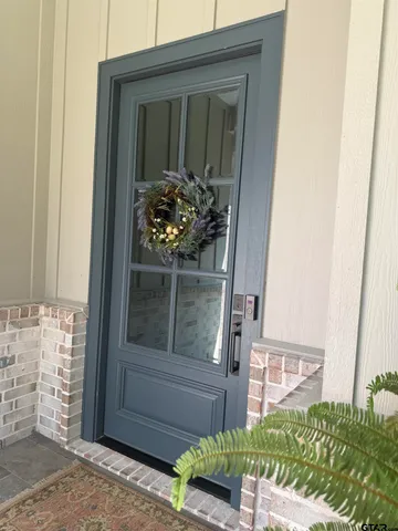 a view of front door of house