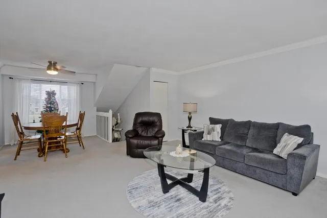 a living room with furniture and a couch