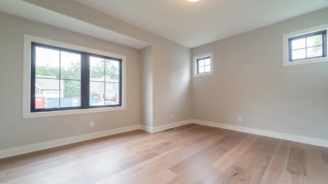 a view of a park with a slide