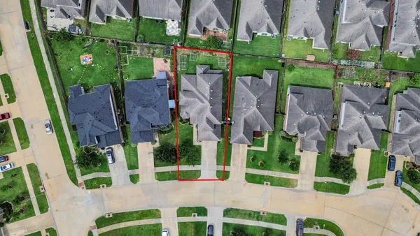 an aerial view of multiple house
