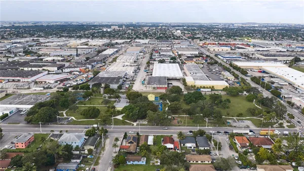 an aerial view of a city