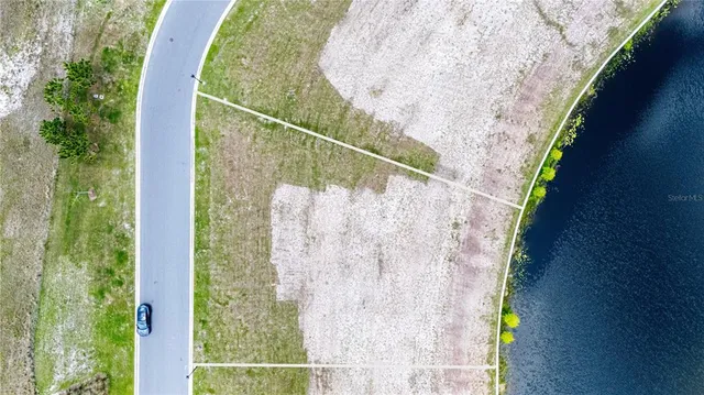 a bird view with a fountain
