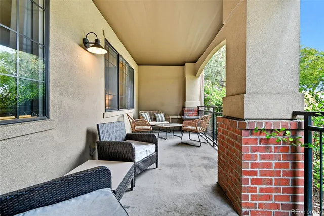 a outdoor space with patio furniture