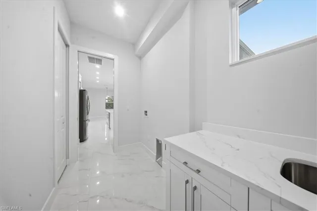 a view of a hallway with closet