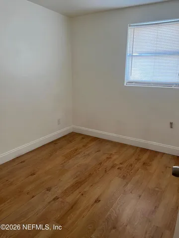 an empty room with a workbench