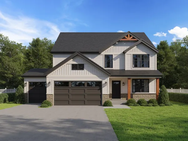 front view of a house with a yard