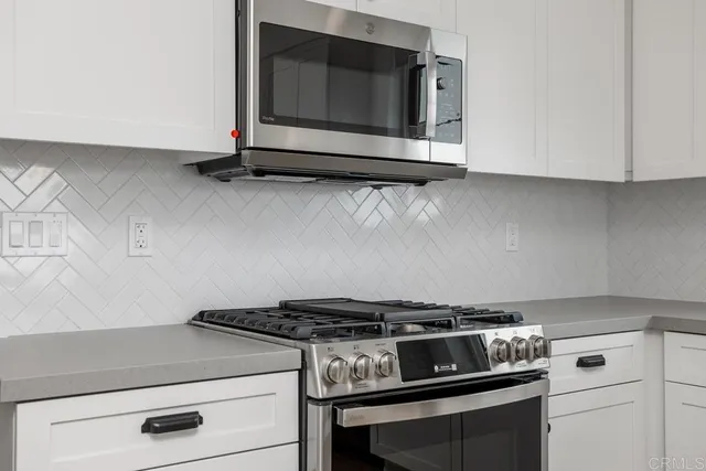 a stove top oven sitting inside of a kitchen