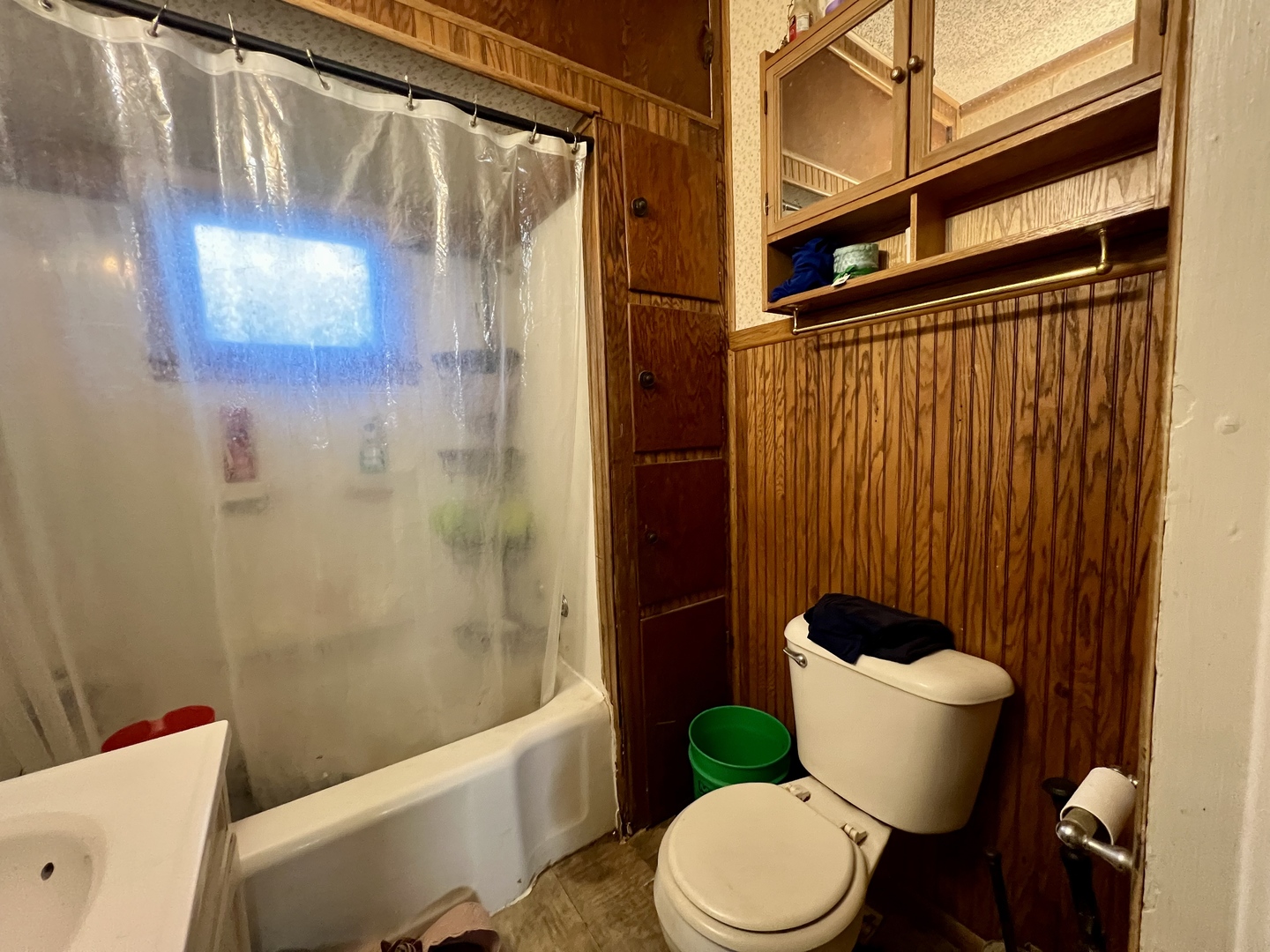 514 West Harrison Street Villa Grove, IL 61956 - Photo 20 of 21 a bathroom with a toilet and a shower curtain