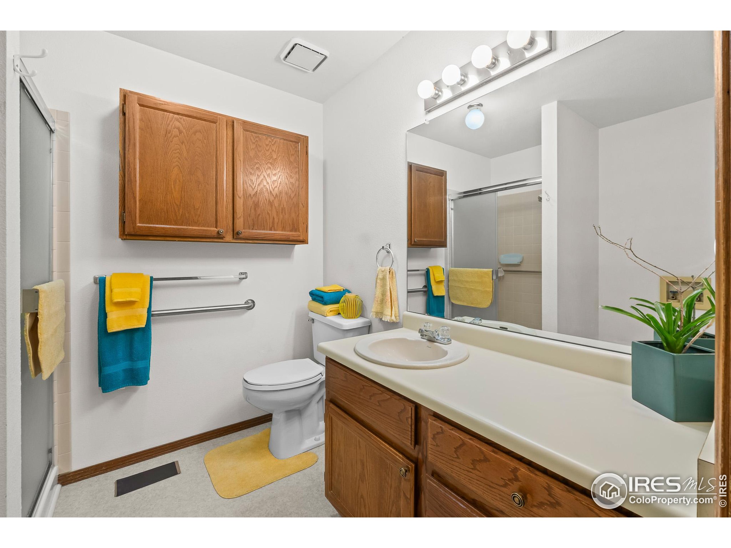 1100 South Taft Avenue, Unit 46 Loveland, CO 80537 - Photo 19 of 31 a bathroom with a sink a toilet and mirror
