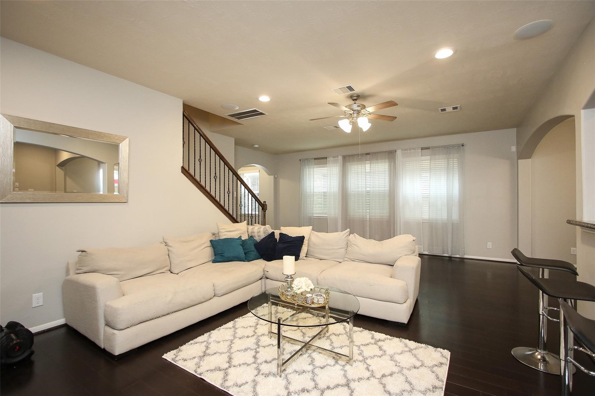 8517 Sunset Loch Drive Spring, TX 77379 - Photo 6 of 22 a living room with furniture and wooden floor