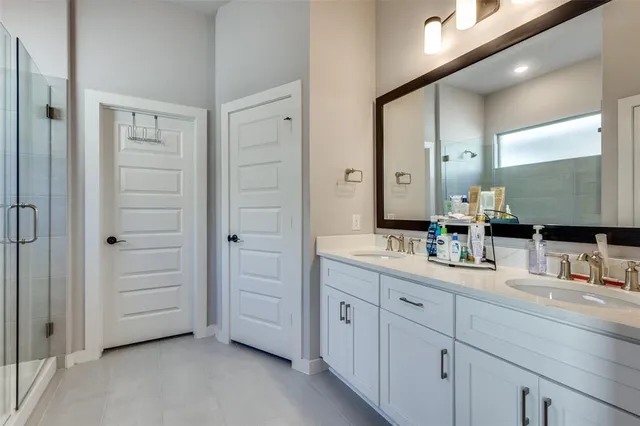 a bathroom with a shower