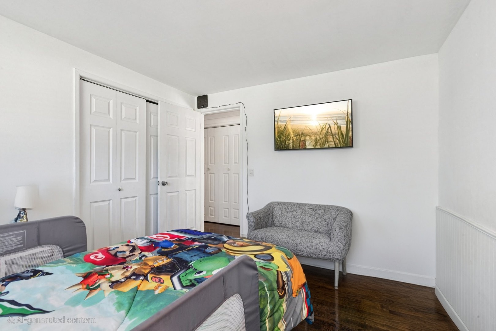 122 West Helen Road Palatine, IL 60067 - Photo 19 of 58 a bedroom with a bed and wooden floor