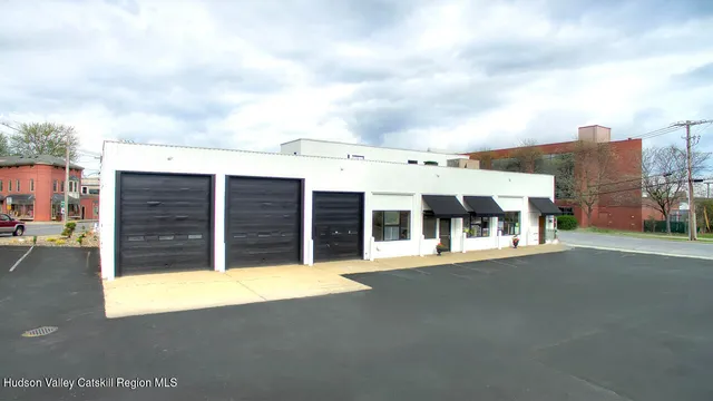 a view of a large building with a large windows